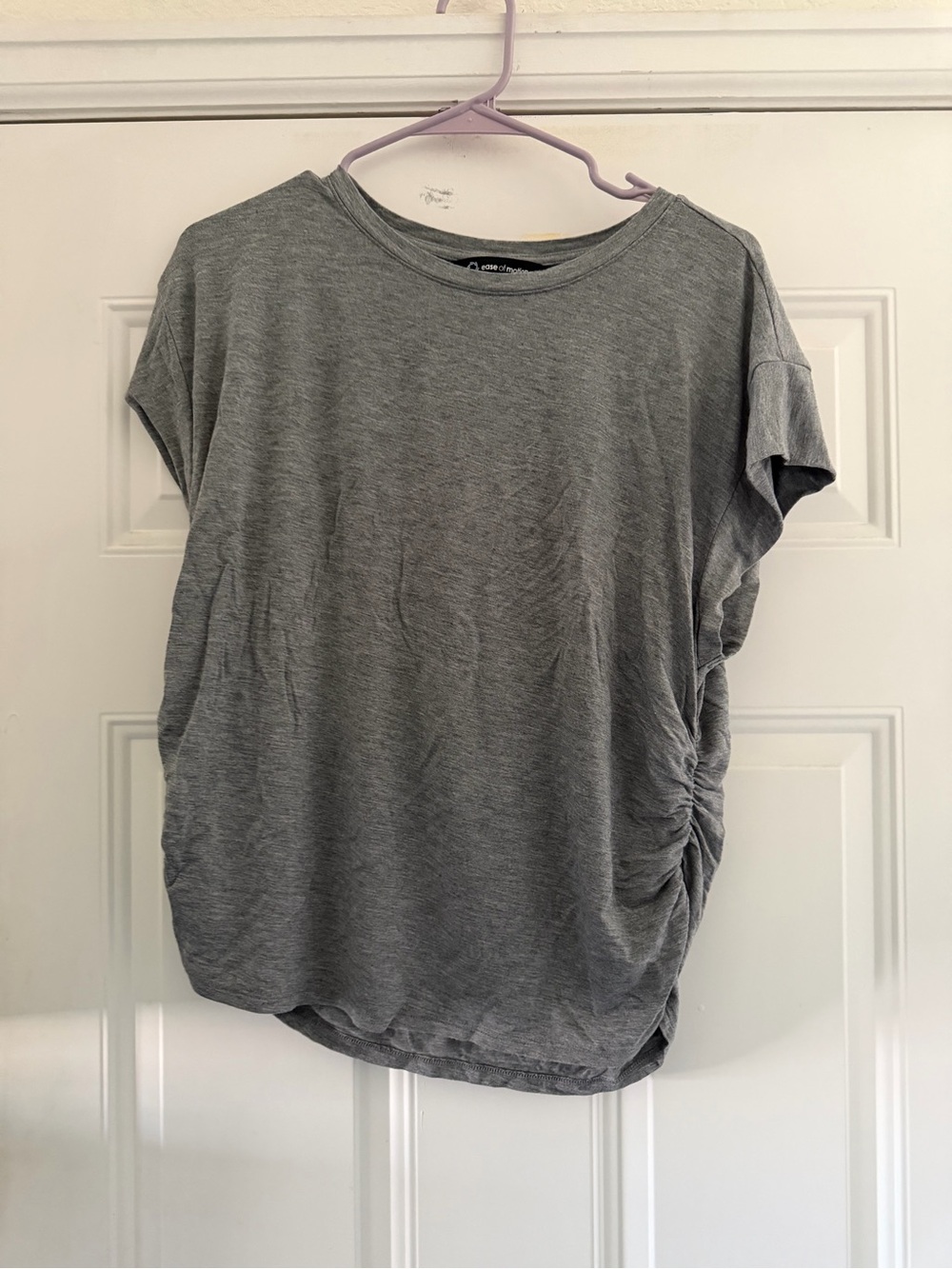 Women’s Grey Ruched Side Short Sleeve Tee